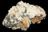 Cerussite Crystals with Bladed Barite on Galena - Morocco #82344-1